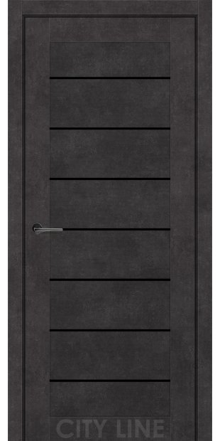 Межкомнатные двери CityLine Express CLINTON korfad-express-clinton-oniks-sirii-oscar-collection-s-cernym-steklom